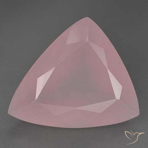 55.58ct طبيعي درجة اللون الوردى كوارتز زهرى, مثلثى, شفاف