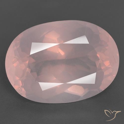 28.05ct طبيعي وردى حيوى كوارتز زهرى, بيضوي, شفاف