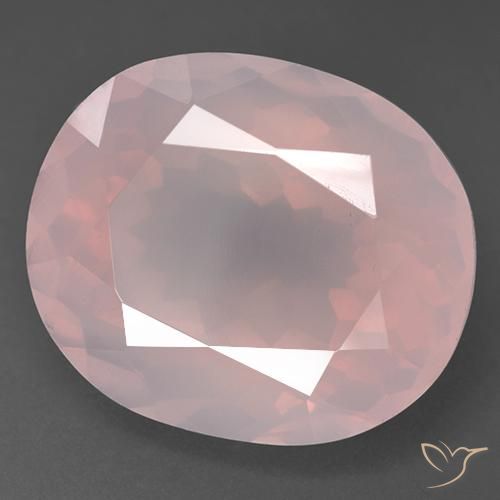 46.16ct طبيعي وردي فاتح كوارتز زهرى, بيضوي, شفاف