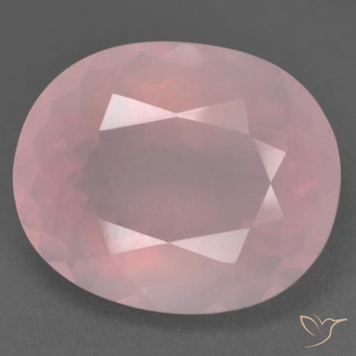 22.53ct طبيعي وردى متوسط كوارتز زهرى, بيضوي, شفاف