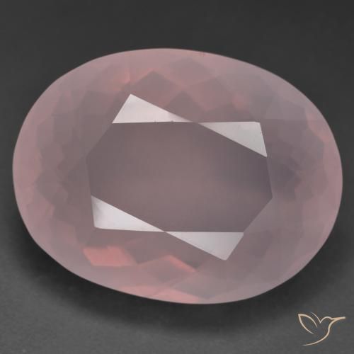 41.36ct طبيعي وردى متوسط كوارتز زهرى, بيضوي, شفاف