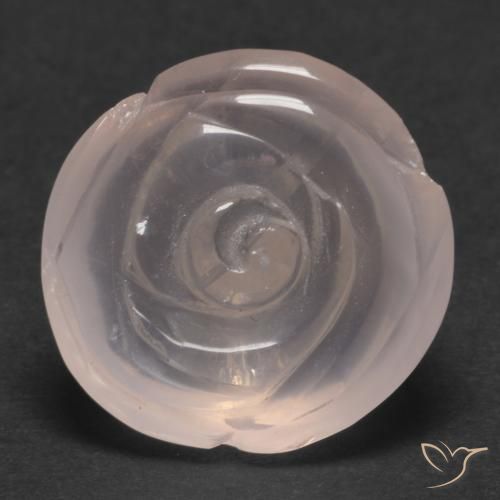 17.48ct طبيعي وردى فلامنجو كوارتز زهرى, قص وردة, نصف شفاف