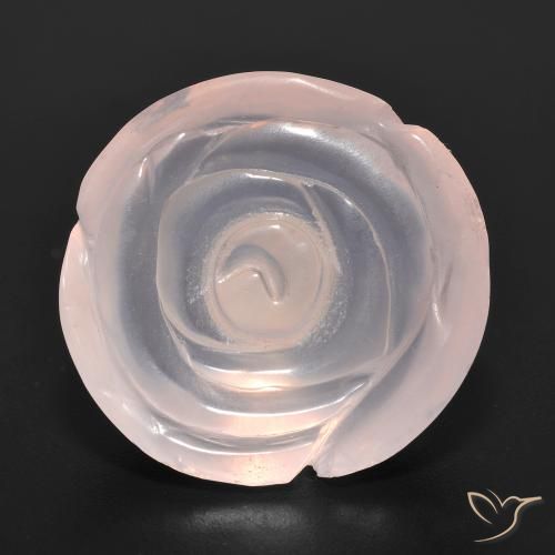 15.96ct طبيعي وردى فلامنجو كوارتز زهرى, قص وردة, نصف شفاف