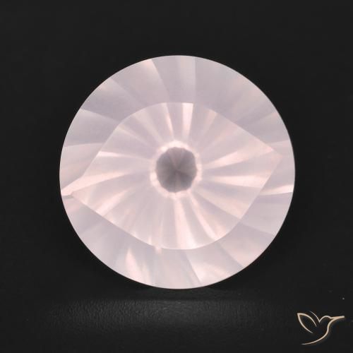 5.59ct طبيعي وردي فاتح كوارتز زهرى, دائري, شفاف