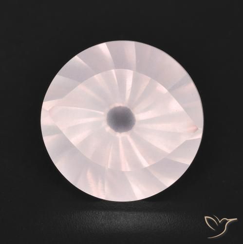 5.66ct طبيعي وردى خوخى فاتح كوارتز زهرى, دائري, شفاف