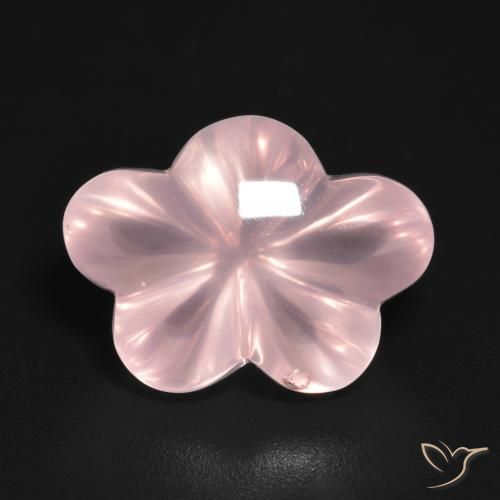 9.56ct طبيعي وردى متوسط كوارتز زهرى, قص وردة, شفاف