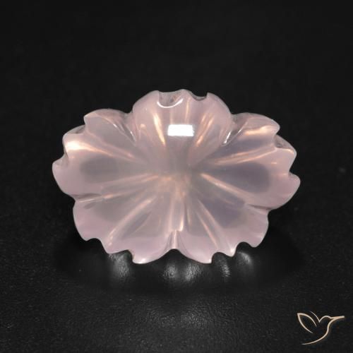 6.60ct طبيعي وردى مرجانى فاتح كوارتز زهرى, قص وردة, شفاف