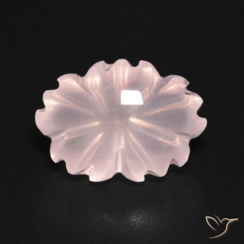 6.71ct طبيعي وردي فاتح كوارتز زهرى, قص وردة, شفاف