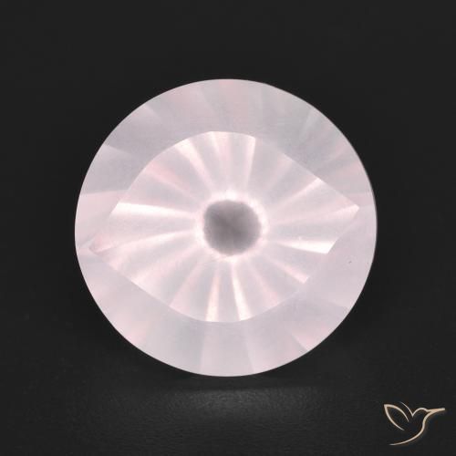 5.64ct طبيعي وردى فاتح جدا كوارتز زهرى, دائري, شفاف