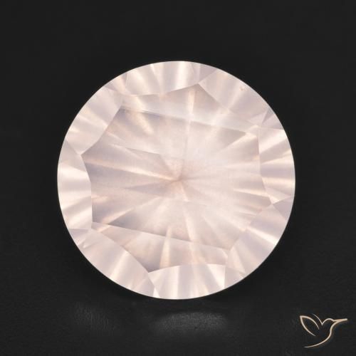 5.23ct طبيعي وردي فاتح كوارتز زهرى, دائري, شفاف