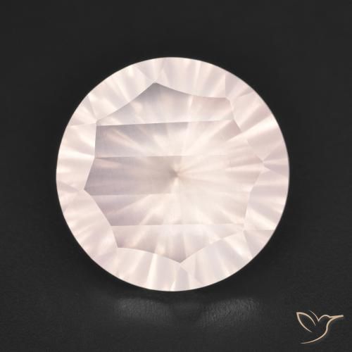5.06ct طبيعي وردى فاتح جدا كوارتز زهرى, دائري, شفاف