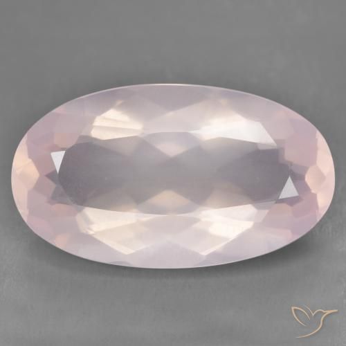 29.20ct طبيعي وردى زهرى فاتح كوارتز زهرى, بيضوي, شفاف