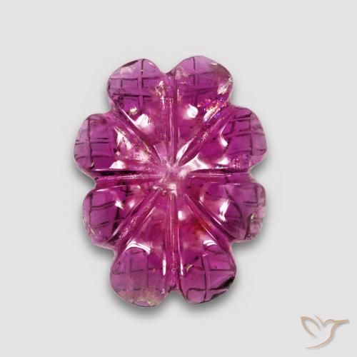 4.63ct طبيعي احمر غامق تورمالين روبليت, قص وردة, نصف شفاف