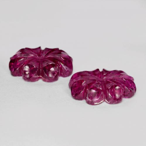 أحجار روبليت تورمالين التوت عليق أحمر طبيعية، قص وردة، نصف شفاف، وزنها 6.38 قيراط