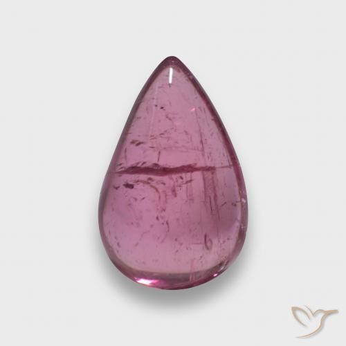 2.27ct طبيعي وردى-ماجنتى داكن تورمالين روبليت, شكل الكمثرى, شفاف