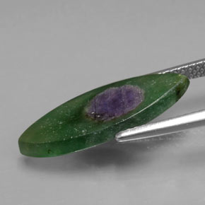 ياقوت في فوشسيت ثنائية اللون طبيعي، ماركيز، 3.70 قيراط، نصف شفاف