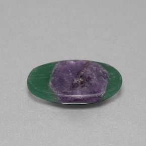 ياقوت في فوشسيت متعدد الألوان طبيعي، قصة بيضاوى، 5.28 قيراط، نصف شفاف