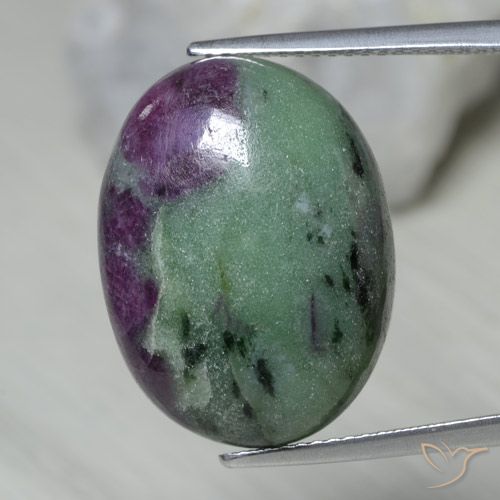 22.07ct طبيعي متعدد الألوان ياقوت الزوزيت, بيضوي, غير شفاف