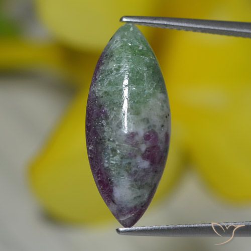 6.96ct طبيعي متعدد الألوان ياقوت الزوزيت, ماركيز, غير شفاف