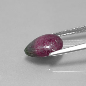 ياقوت الزوزيت متعدد الألوان طبيعي، شكل الكمثرى، 3.83 قيراط، غير شفاف