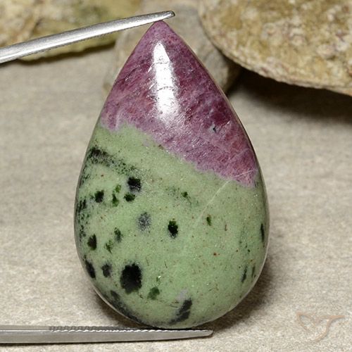 62.20ct طبيعي متعدد الألوان ياقوت الزوزيت, شكل الكمثرى, غير شفاف