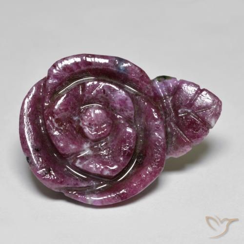 16.10ct طبيعي احمر غامق ياقوت الزوزيت, قص وردة, غير شفاف