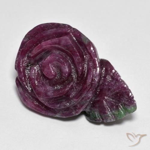 30.44ct طبيعي متعدد الألوان ياقوت الزوزيت, قص وردة, غير شفاف