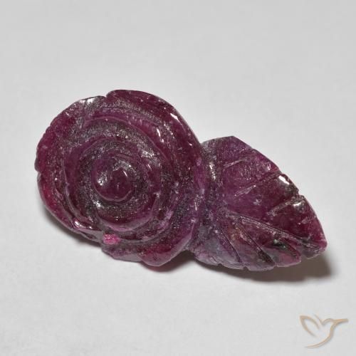 15.93ct طبيعي وردى-ماجنتى داكن ياقوت الزوزيت, قص وردة, غير شفاف