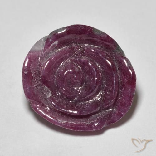 18.16ct طبيعي أرجواني غامق ياقوت الزوزيت, قص وردة, غير شفاف