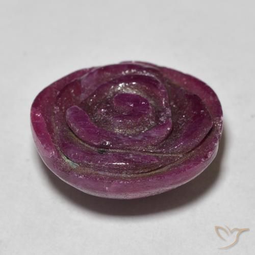 ياقوت الزوزيت Medium Dark-Purple طبيعي، قص وردة، 17.44 قيراط، غير شفاف
