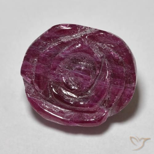 15.95ct طبيعي أرجواني محمر ياقوت الزوزيت, قص وردة, غير شفاف