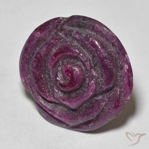 ياقوت الزوزيت Medium Dark-Purple طبيعي، قص وردة، 19.54 قيراط، غير شفاف