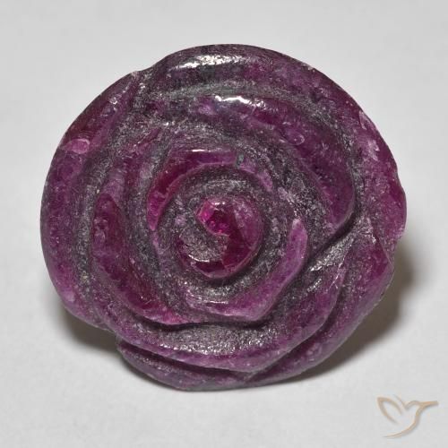 ياقوت الزوزيت Medium Dark-Purple طبيعي، قص وردة، 19.54 قيراط، غير شفاف