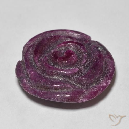 ياقوت الزوزيت Medium Dark-Purple طبيعي، قص وردة، 19.54 قيراط، غير شفاف