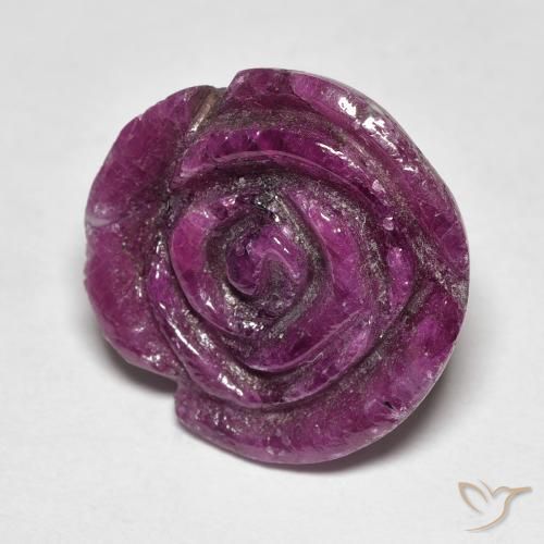 ياقوت الزوزيت Medium Dark-Purple طبيعي، قص وردة، 15.77 قيراط، غير شفاف