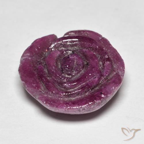 ياقوت الزوزيت Medium Dark-Purple طبيعي، قص وردة، 15.77 قيراط، غير شفاف