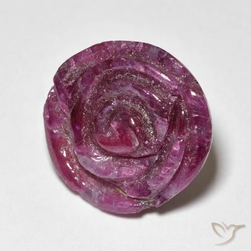 ياقوت الزوزيت Medium Dark-Purple طبيعي، قص وردة، 15.60 قيراط، غير شفاف
