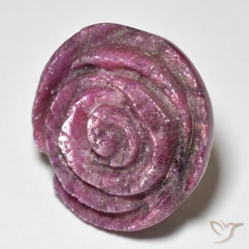 ياقوت الزوزيت Medium Dark-Purple طبيعي، قص وردة، 35.76 قيراط، غير شفاف