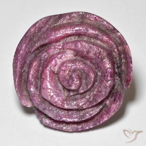 ياقوت الزوزيت Medium Dark-Purple طبيعي، قص وردة، 35.76 قيراط، غير شفاف