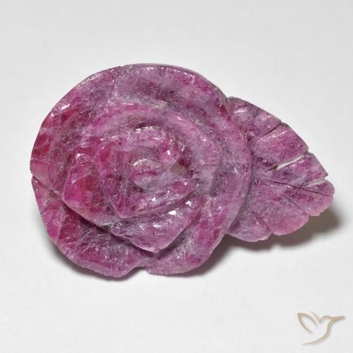 32.56ct طبيعي Medium Dark-Purple ياقوت الزوزيت, قص وردة, غير شفاف