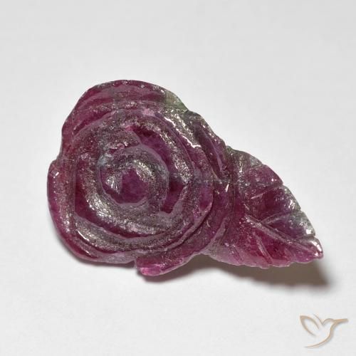11.67ct طبيعي أرجواني محمر ياقوت الزوزيت, قص وردة, غير شفاف