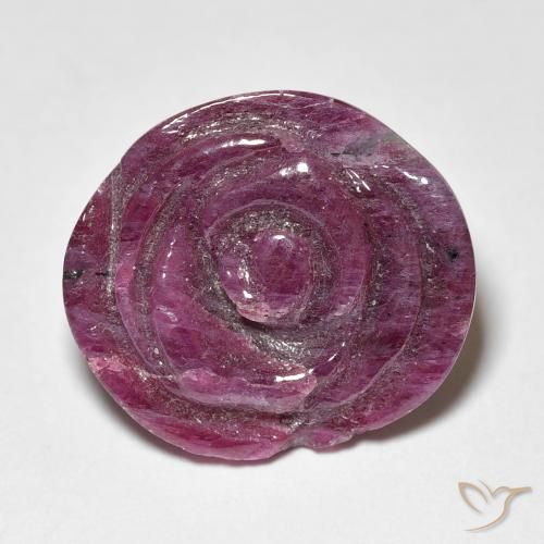 15.51ct طبيعي أرجواني محمر ياقوت الزوزيت, قص وردة, غير شفاف
