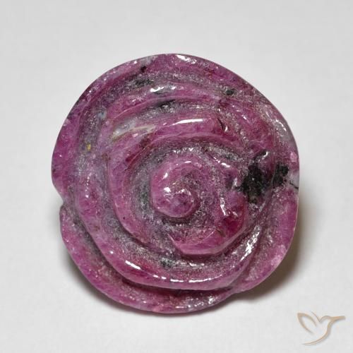 18.75ct طبيعي أرجواني محمر ياقوت الزوزيت, قص وردة, غير شفاف
