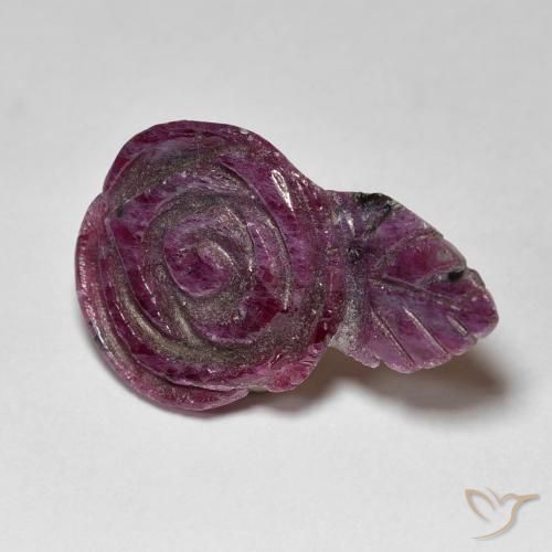 12.01ct طبيعي أرجواني غامق ياقوت الزوزيت, قص وردة, غير شفاف