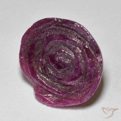ياقوت الزوزيت Medium Dark Reddish-Purple طبيعي، قص وردة، 12.46 قيراط، غير شفاف