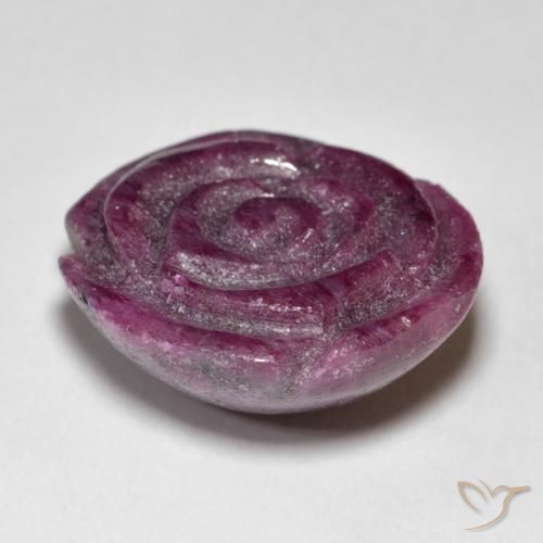 ياقوت الزوزيت Medium Dark-Purple طبيعي، قص وردة، 24.97 قيراط، غير شفاف