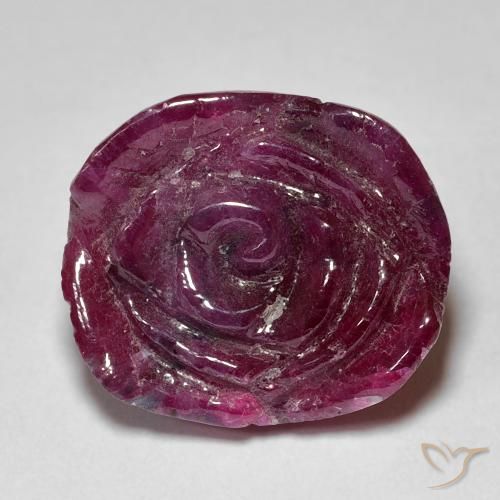 ياقوت الزوزيت Medium Dark Reddish-Purple طبيعي، قص وردة، 18.36 قيراط، غير شفاف