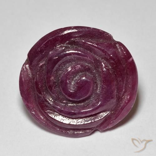 18.48ct طبيعي أرجواني غامق ياقوت الزوزيت, قص وردة, غير شفاف