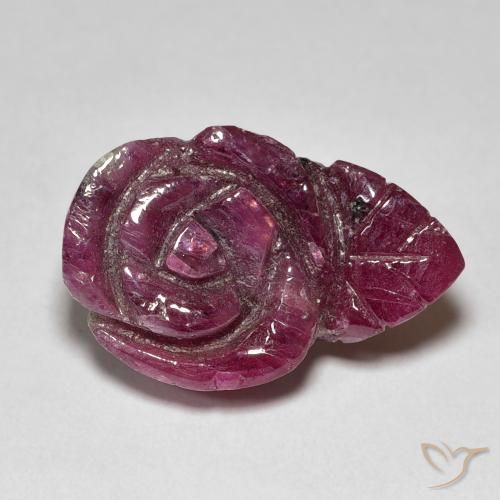 14.55ct طبيعي Medium Dark Reddish-Purple ياقوت الزوزيت, قص وردة, غير شفاف