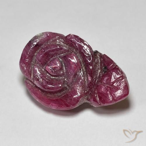 ياقوت الزوزيت Medium Dark Reddish-Purple طبيعي، قص وردة، 14.55 قيراط، غير شفاف